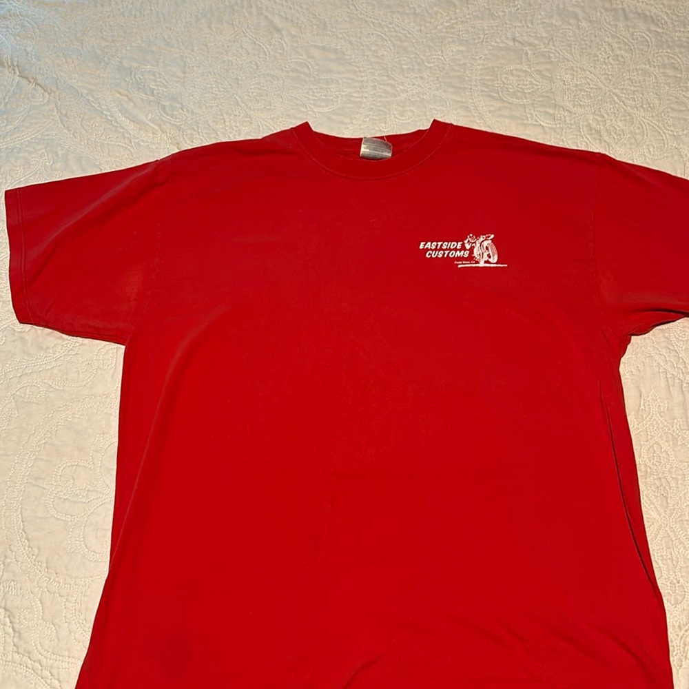 Vintage Red Eastside Customs Costa Mesa, CA Red Graphic Tee XL short sleeve